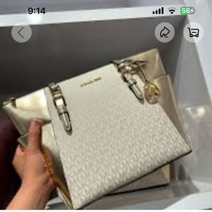 Michael Kors Gold and Cream Women's Bag